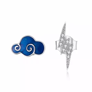 Pandora Style Wolken en bliksem Oorknopjes - BSE429 (afbeelding voor) Pandora Style Wolken en bliksem Oorknopjes - BSE429