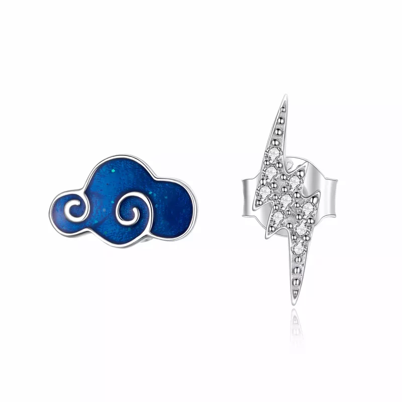 (afbeelding voor) Pandora Style Wolken en bliksem Oorknopjes - BSE429