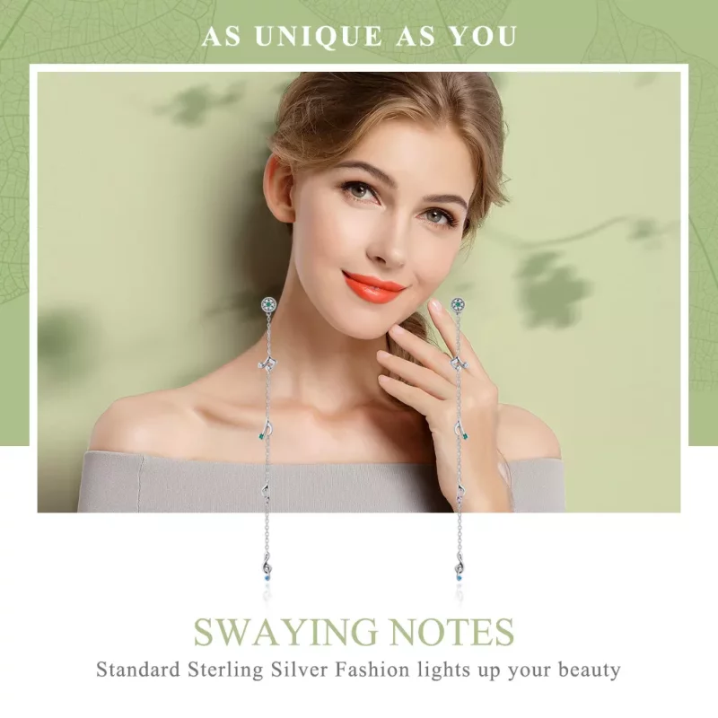 (afbeelding voor) Pandora Style Wuivende noten Oorhangers - SCE202 - Bekijken 2