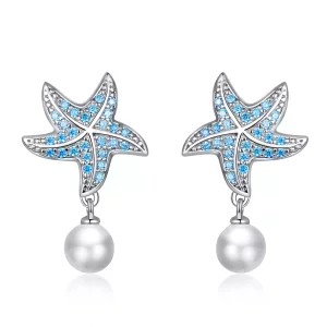 Pandora Style Zeester Met Parels Oorknopjes - BSE405 (afbeelding voor) Pandora Style Zeester Met Parels Oorknopjes - BSE405