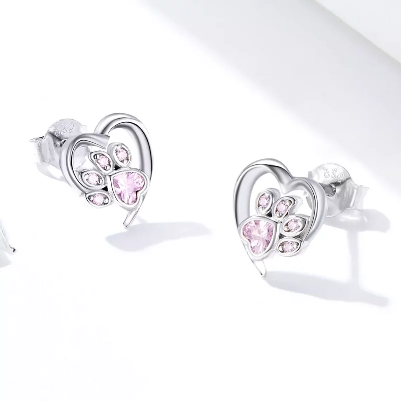 (afbeelding voor) Pandora Style Zorgzame hondenpoot Oorknopjes - SCE654-PK - Bekijken 3