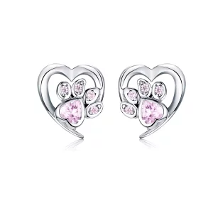 (afbeelding voor) Pandora Style Zorgzame hondenpoot Oorknopjes - SCE654-PK