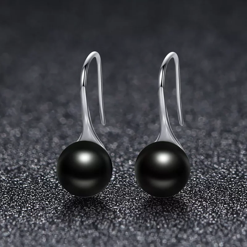 (afbeelding voor) Pandora Style Zwarte parel Oorhangers - SCE144 - Bekijken 3