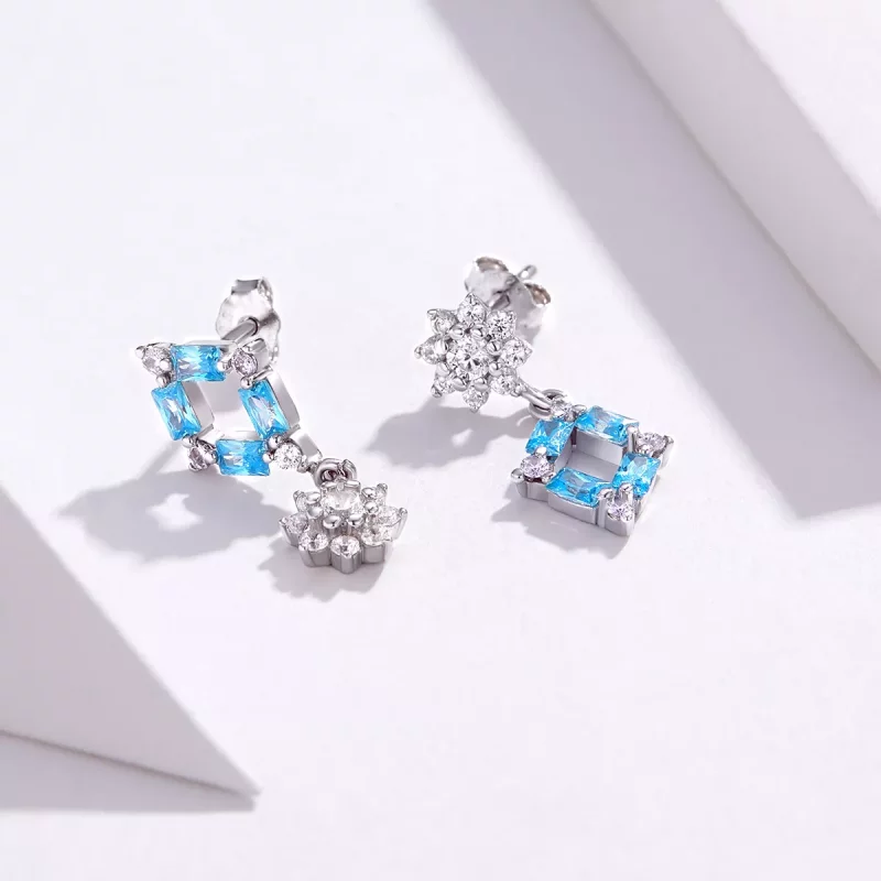 (afbeelding voor) Pandora Style Blauw licht Oorhangers - BSE200 - Bekijken 2