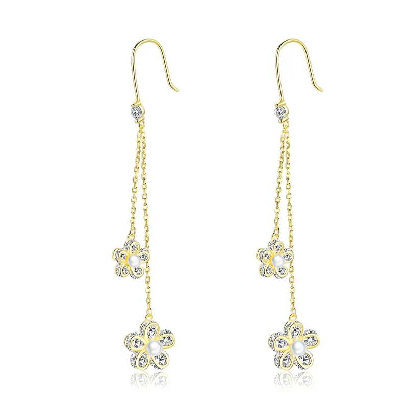(afbeelding voor) Pandora Style Bloem licht Oorhangers - BSE197