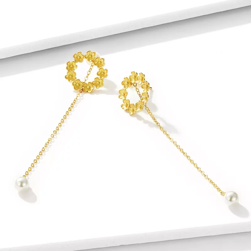 (afbeelding voor) Pandora Style Bloemetje Oorhangers - BSE290 - Bekijken 2