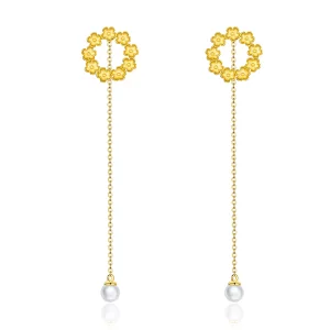 (afbeelding voor) Pandora Style Bloemetje Oorhangers - BSE290