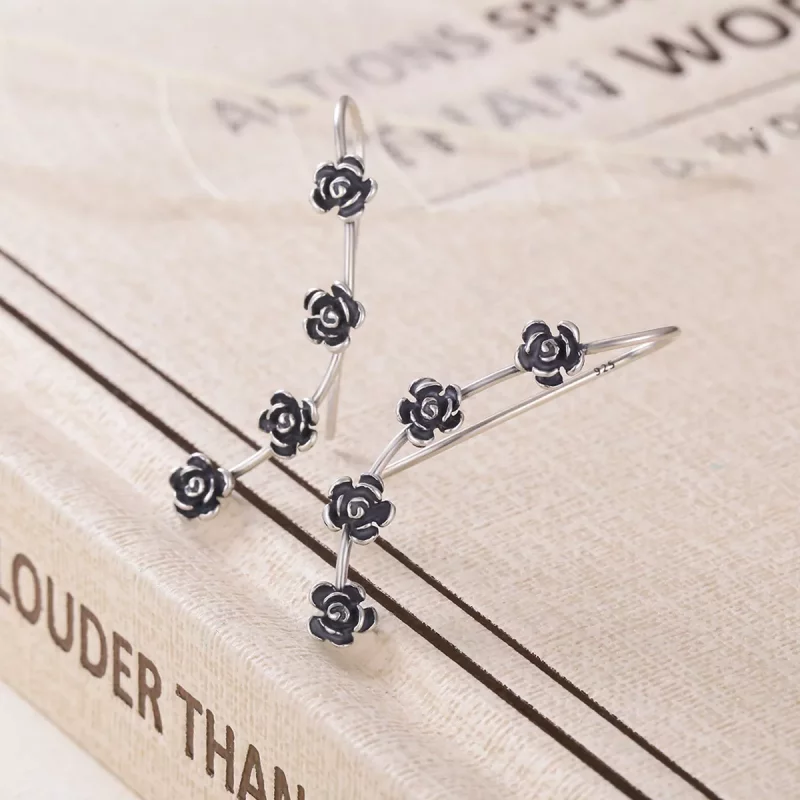 (afbeelding voor) Pandora Style Creatieve Mooie Bloem Oorhangers - VSE010 - Bekijken 3