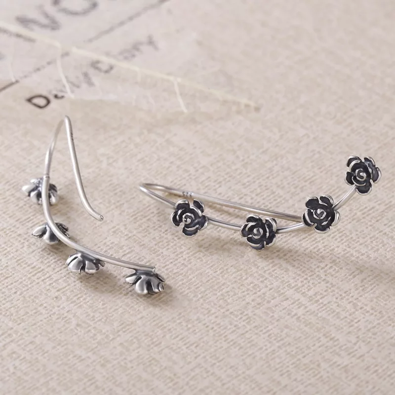 (afbeelding voor) Pandora Style Creatieve Mooie Bloem Oorhangers - VSE010 - Bekijken 4