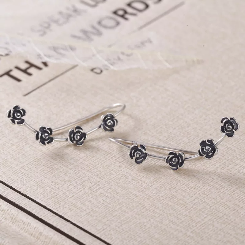 (afbeelding voor) Pandora Style Creatieve Mooie Bloem Oorhangers - VSE010 - Bekijken 5