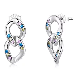 (afbeelding voor) Pandora Style Dubbele ketting Oorhangers - SCE1377