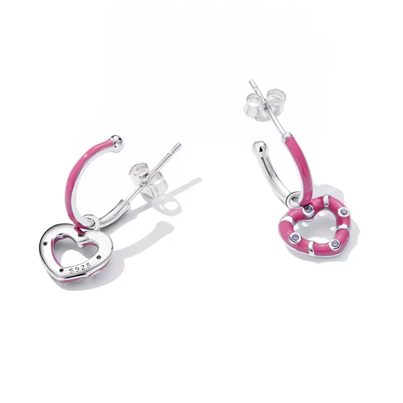 (afbeelding voor) Pandora Style Eenvoudige liefde Oorhangers - BSE596 - Bekijken 3