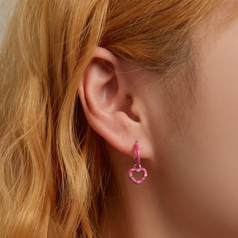 (afbeelding voor) Pandora Style Eenvoudige liefde Oorhangers - BSE596 - Bekijken 5
