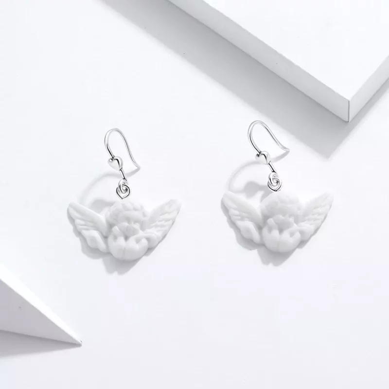 (afbeelding voor) Pandora Style Engeltje Oorhangers - SCE944 - Bekijken 2