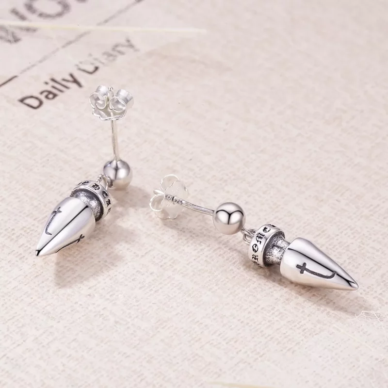 (afbeelding voor) Pandora Style Heilige Penning Oorhangers - VSE131 - Bekijken 5