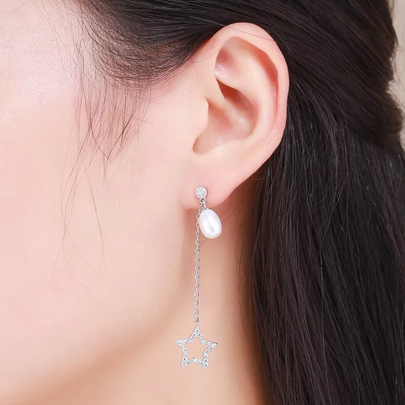 (afbeelding voor) Pandora Style Heldere sterren Oorhangers - VSE127 - Bekijken 6