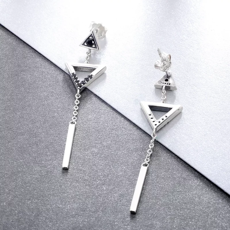 (afbeelding voor) Pandora Style Klassieke Meetkunde Oorhangers - VSE144-A - Bekijken 3