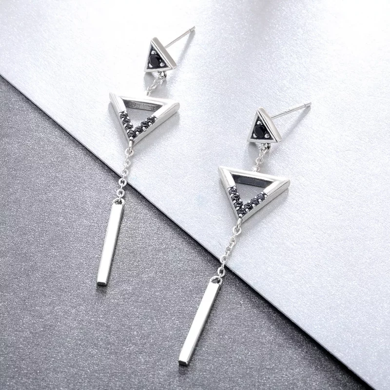 (afbeelding voor) Pandora Style Klassieke Meetkunde Oorhangers - VSE144-A - Bekijken 4