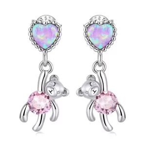 (afbeelding voor) Pandora Style Liefde Beer Oorhangers - SCE1384