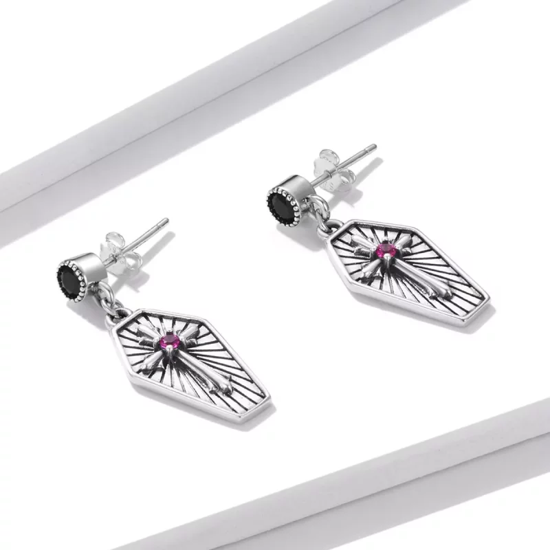 (afbeelding voor) Pandora Style Mysterie Kruis Oorhangers - BSE536 - Bekijken 2