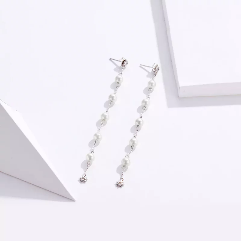 (afbeelding voor) Pandora Style Parel Kwastje Oorhangers - BSE185 - Bekijken 2