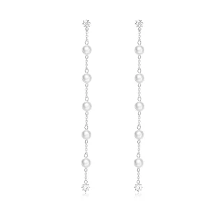 (afbeelding voor) Pandora Style Parel Kwastje Oorhangers - BSE185