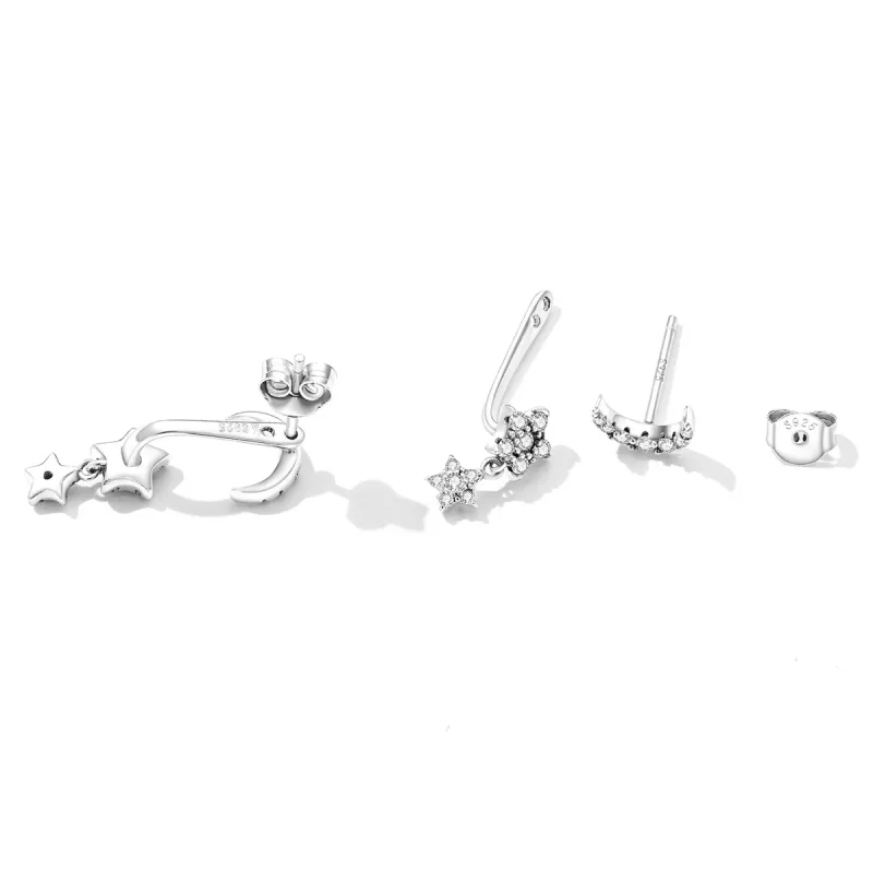 (afbeelding voor) Pandora Style Prachtige ster en maan Oorhangers - SCE1395 - Bekijken 4