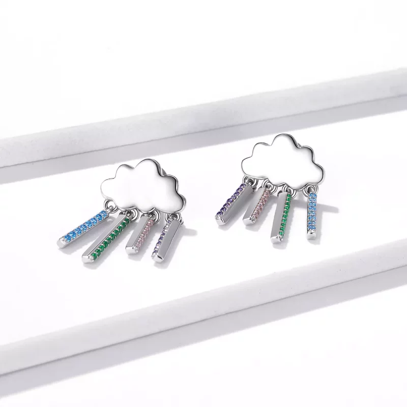 (afbeelding voor) Pandora Style Regenboog Regen Oorhangers - BSE468 - Bekijken 2