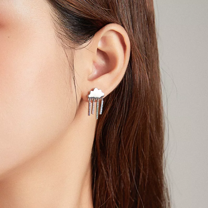 (afbeelding voor) Pandora Style Regenboog Regen Oorhangers - BSE468 - Bekijken 6