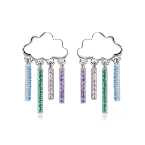(afbeelding voor) Pandora Style Regenboog Regen Oorhangers - BSE468
