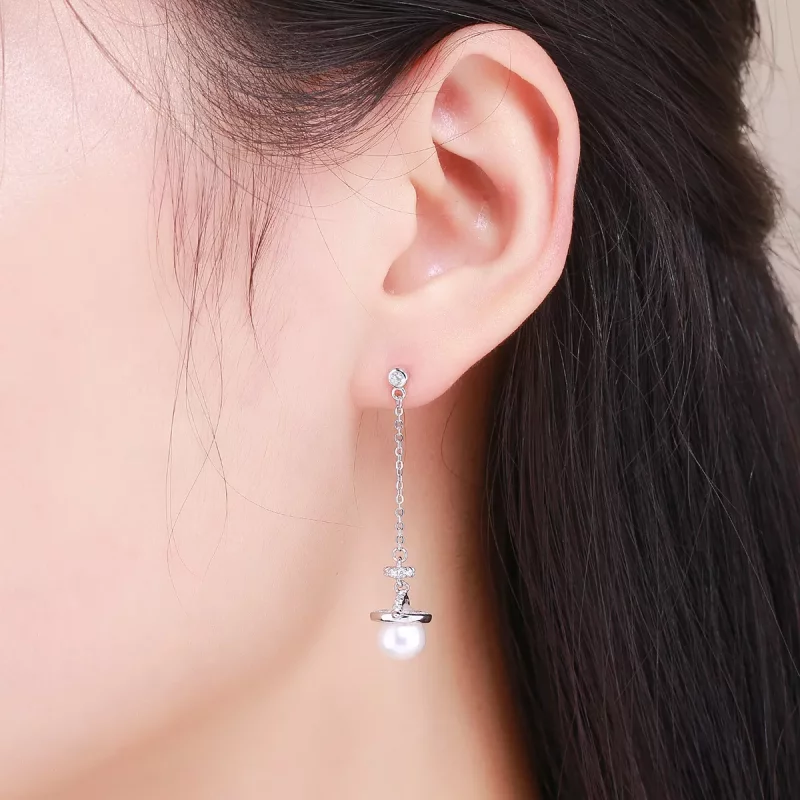 (afbeelding voor) Pandora Style Romantisch Melodieus Oorhangers - VSE125 - Bekijken 6