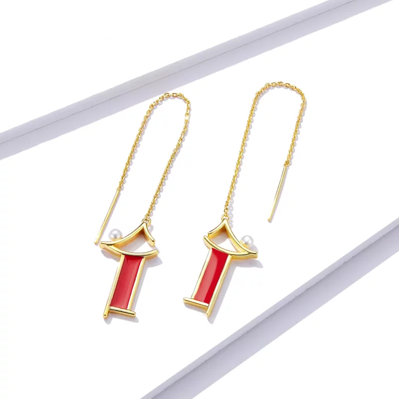 (afbeelding voor) Pandora Style Rood geheugen Oorhangers - BSE340 - Bekijken 2