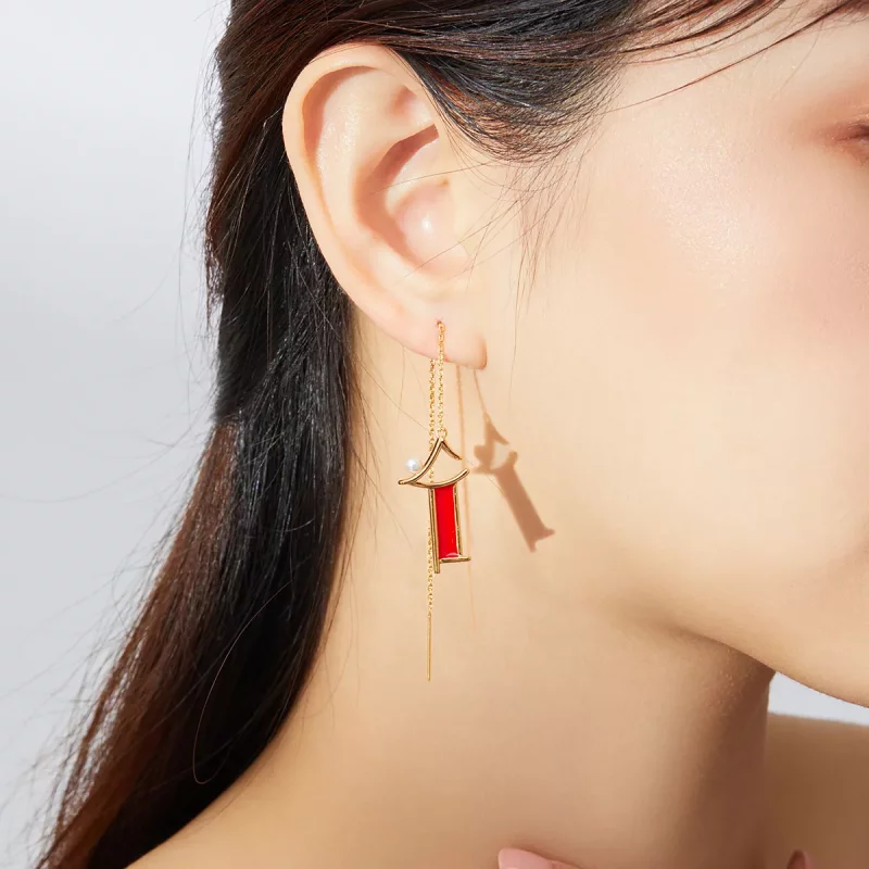 (afbeelding voor) Pandora Style Rood geheugen Oorhangers - BSE340 - Bekijken 5
