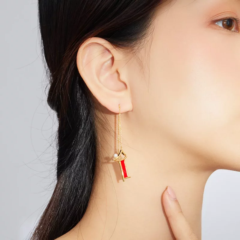 (afbeelding voor) Pandora Style Rood geheugen Oorhangers - BSE340 - Bekijken 6