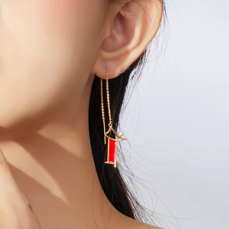 (afbeelding voor) Pandora Style Rood geheugen Oorhangers - BSE340 - Bekijken 7