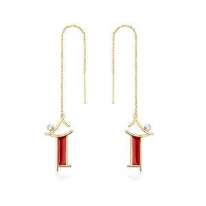 Pandora Style Rood geheugen Oorhangers - BSE340 (afbeelding voor) Pandora Style Rood geheugen Oorhangers - BSE340
