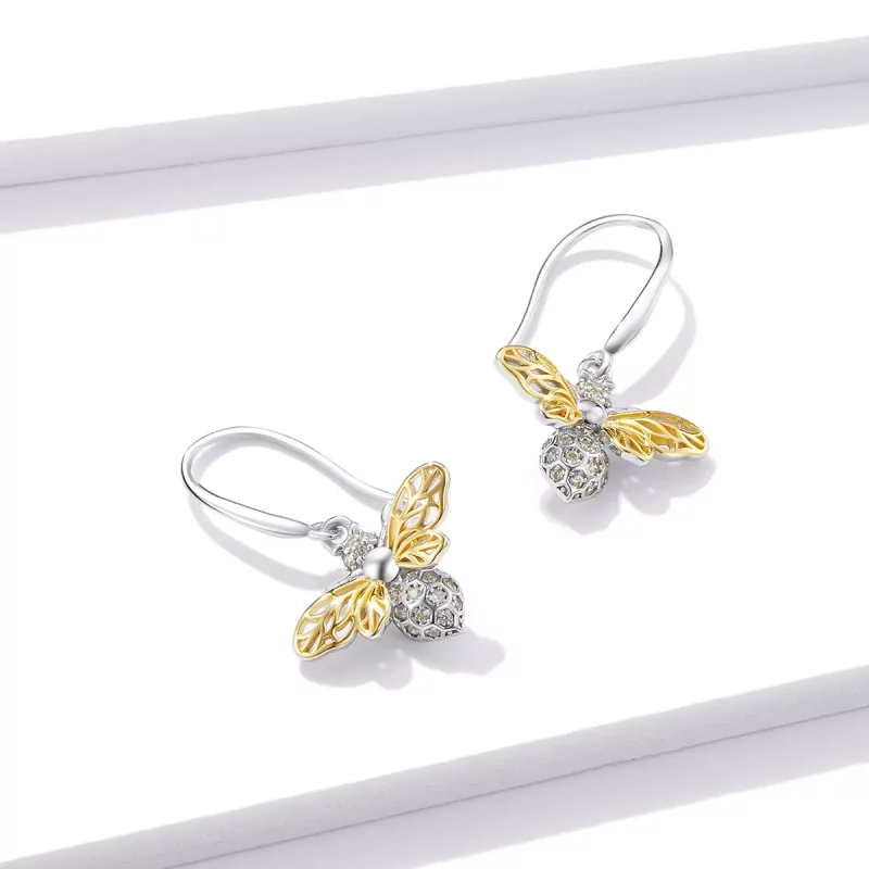 (afbeelding voor) Pandora Style Sparkle Bij Oorhangers - BSE452 - Bekijken 3
