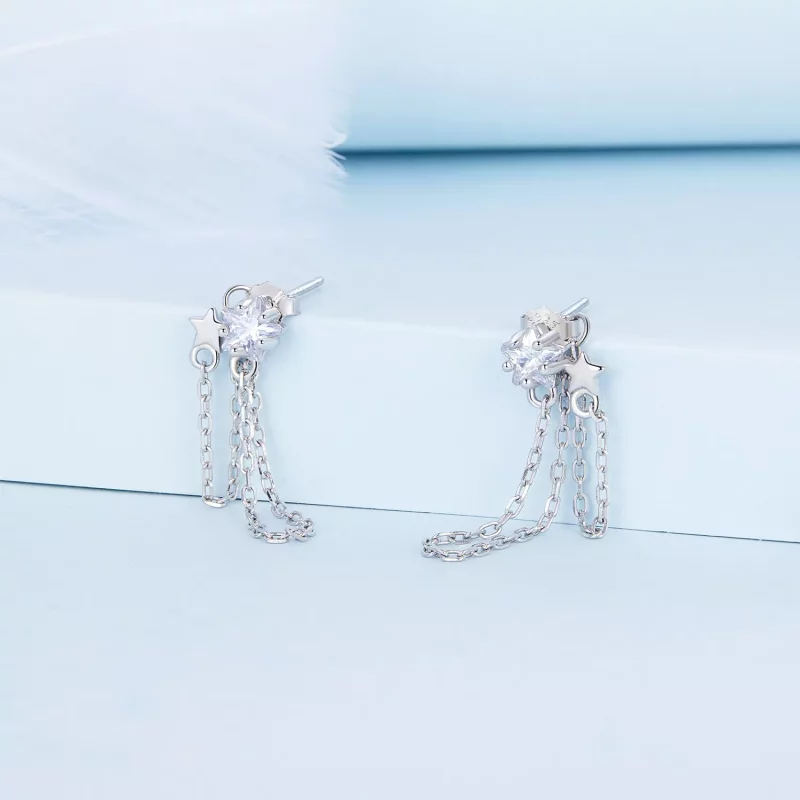 (afbeelding voor) Pandora Style Star Tassel Oorhangers - BSE709 - Bekijken 2