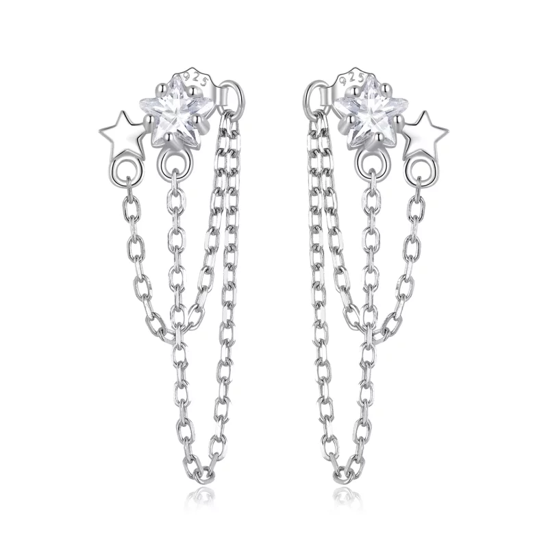 (afbeelding voor) Pandora Style Star Tassel Oorhangers - BSE709