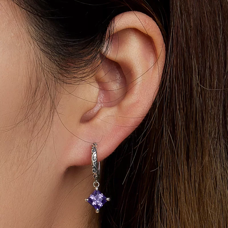 (afbeelding voor) Pandora Style Zirkonium patroon Oorhangers - SCE1416 - Bekijken 5