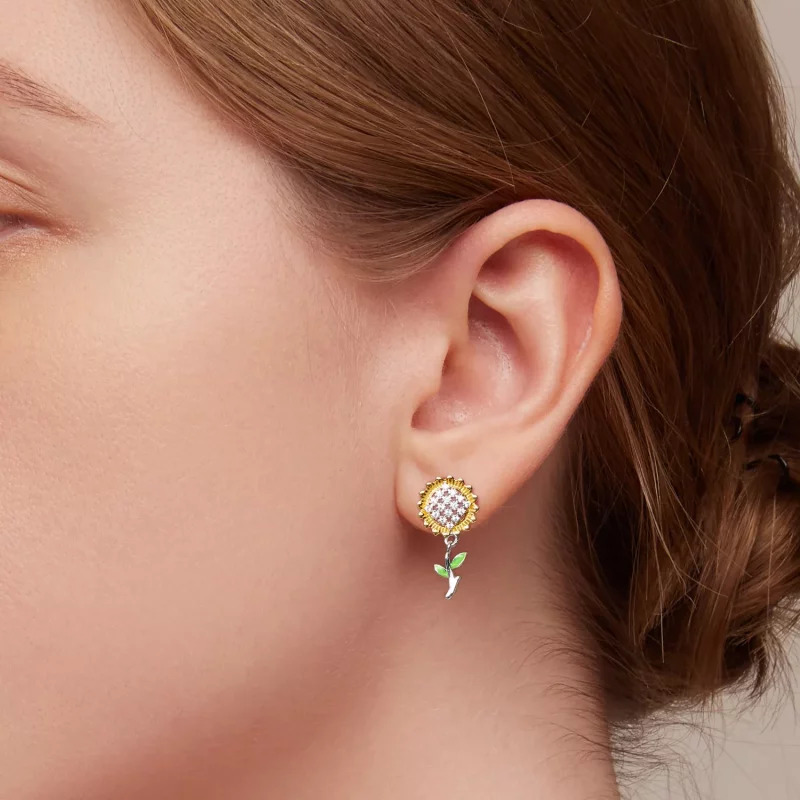 (afbeelding voor) Pandora Style Zonnebloem Oorhangers - SCE1471 - Bekijken 7