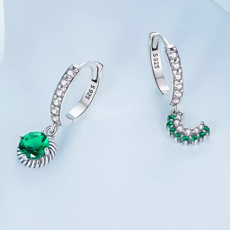 (afbeelding voor) Pandora Style Asymmetrische zon en maan Oorbellen - BSE705 - Bekijken 3