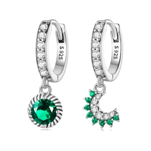 Pandora Style Asymmetrische zon en maan Oorbellen - BSE705 (afbeelding voor) Pandora Style Asymmetrische zon en maan Oorbellen - BSE705