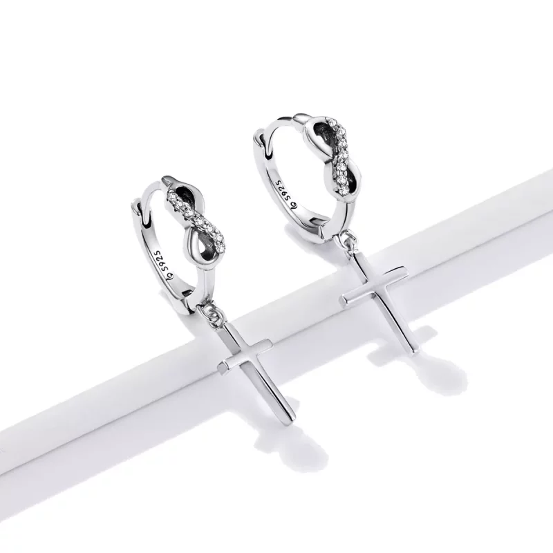 (afbeelding voor) Pandora Style Creatieve Cross Oorbellen - BSE474 - Bekijken 3