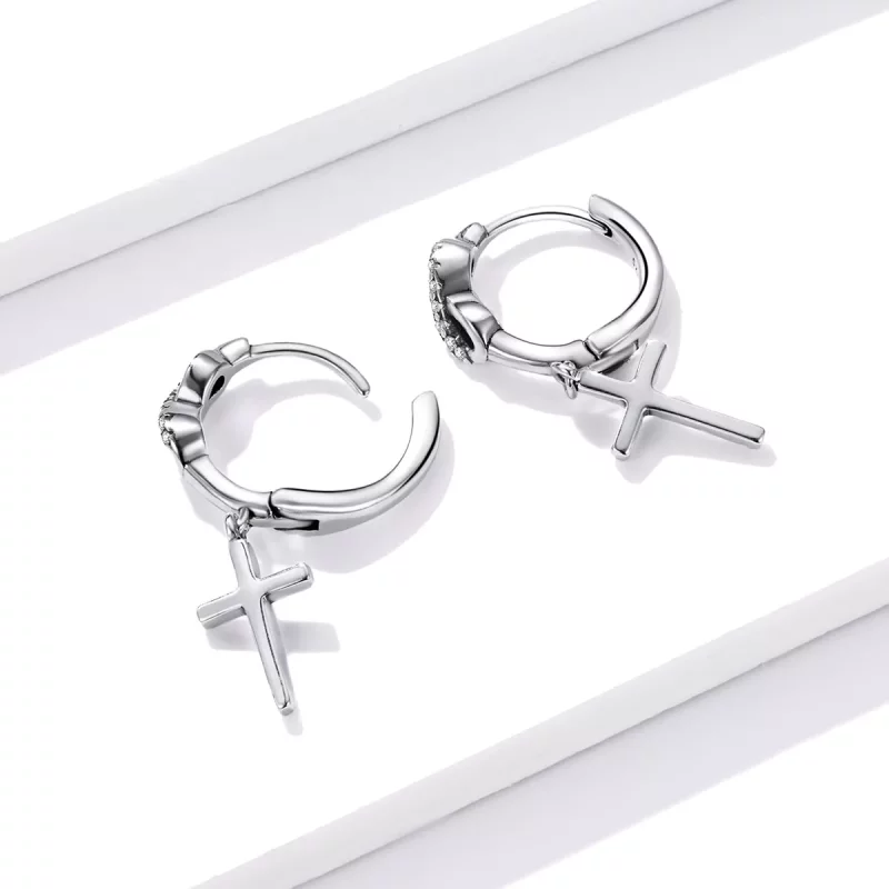 (afbeelding voor) Pandora Style Creatieve Cross Oorbellen - BSE474 - Bekijken 4