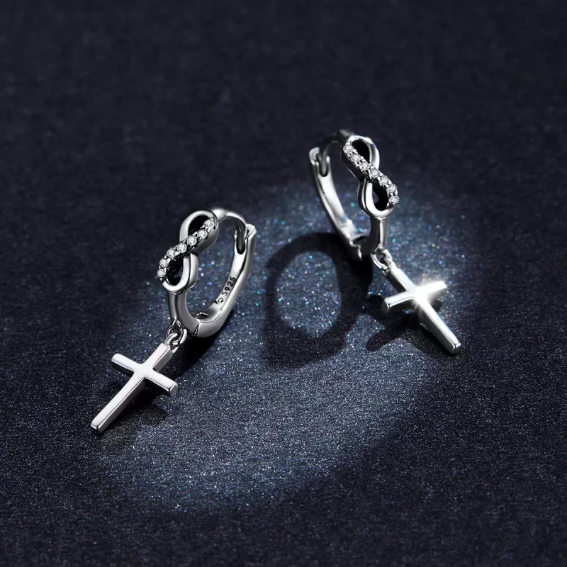 (afbeelding voor) Pandora Style Creatieve Cross Oorbellen - BSE474 - Bekijken 5