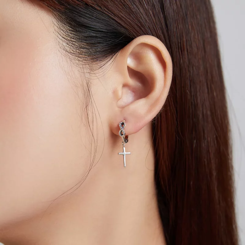 (afbeelding voor) Pandora Style Creatieve Cross Oorbellen - BSE474 - Bekijken 6