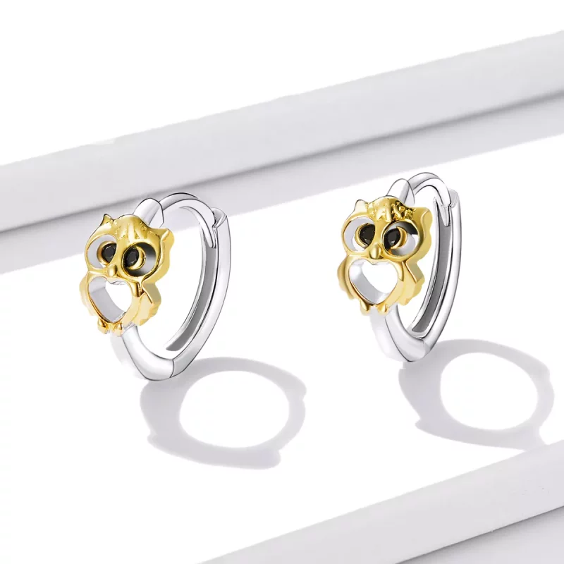 (afbeelding voor) Pandora Style Creatieve Uil Oorbellen - BSE505 - Bekijken 3