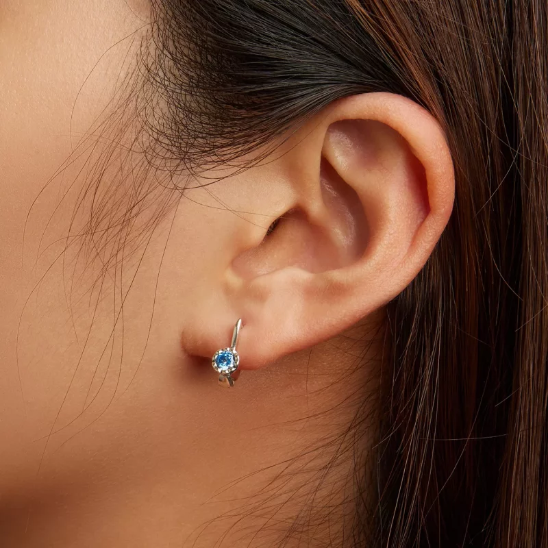 (afbeelding voor) Pandora Style Eenvoudig blauw zirkonium Oorbellen - BSE686 - Bekijken 6