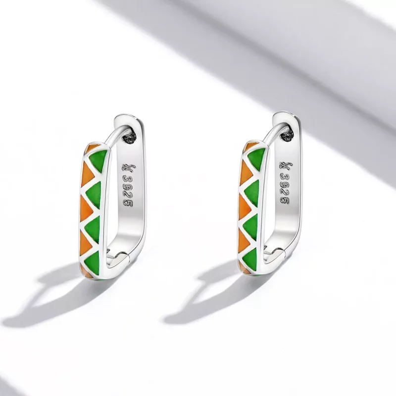 (afbeelding voor) Pandora Style Eenvoudig kleurcontrast Oorbellen - SCE1371-GN - Bekijken 2